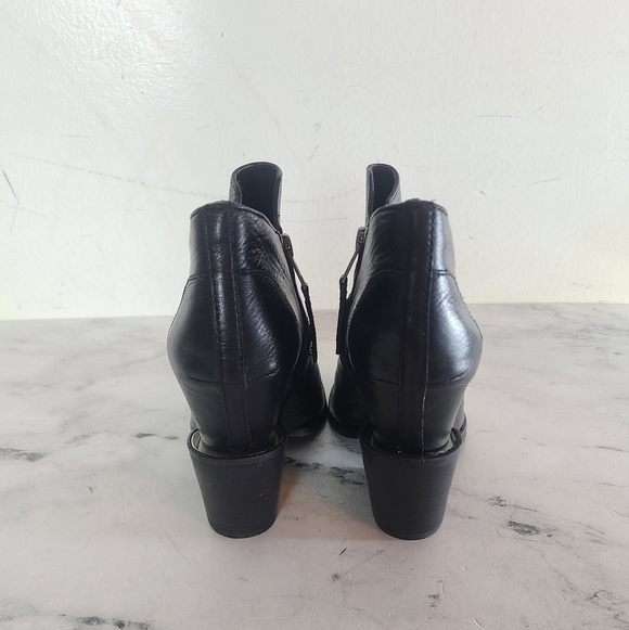 ASH Lula Black Leather Wedge Heel Ankle Booties 6.5 NEW - Picture 6 of 8